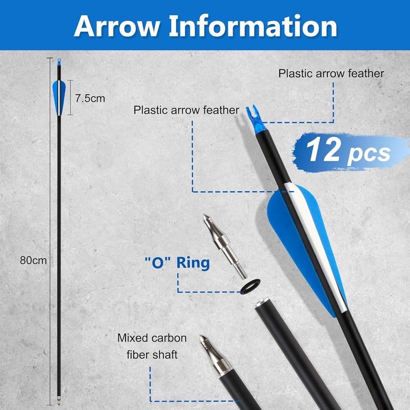 SERfawnCH 30lbs Bow and Arrow Set for Adults & Youth - Ambidextrous Takedown Recurve Bows - Image 4